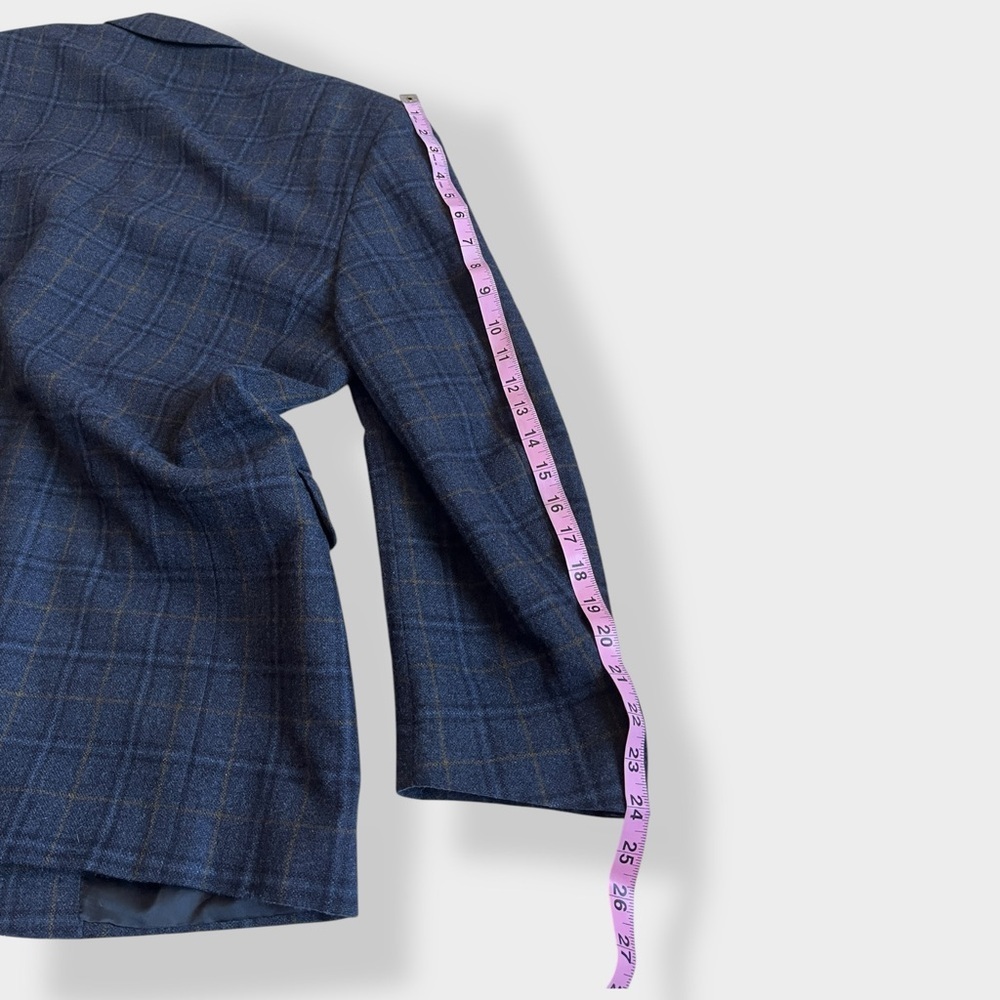 Vintage 90s Canali Men’s Blazer – Italian Wool Cashmere, Plaid, Size 52 - Picture 14 of 15